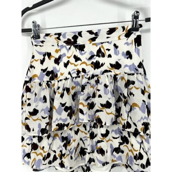 A.L.C. baxter printed tiered silk skirt 0 - Picture 2 of 6